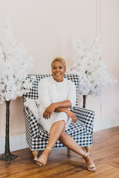 Tonia Baker sitting on bench